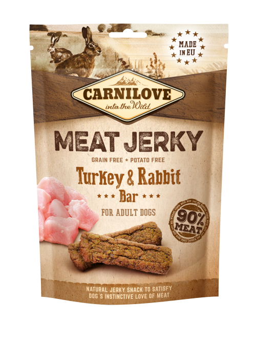 Carnilove® Σνακ για Σκύλους Meat Jerky Turkey & Κουνέλι (μπάρα)