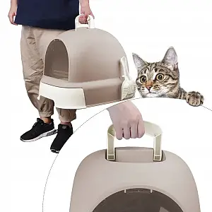 Τουαλέτα γάτας θάλαμος με συρτάρι στο κάτω μέρος. 52x42x38,5cm. Διάφανη πόρτα και λαβή