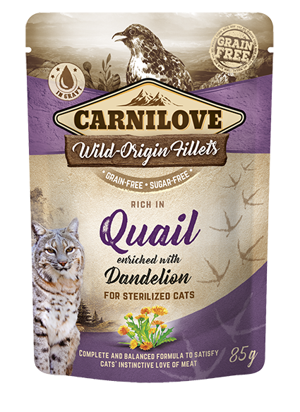 Carnilove® Για Γάτες Σακουλάκια Ορτυκιού εμπλουτισμένα με Πικραλίδα
