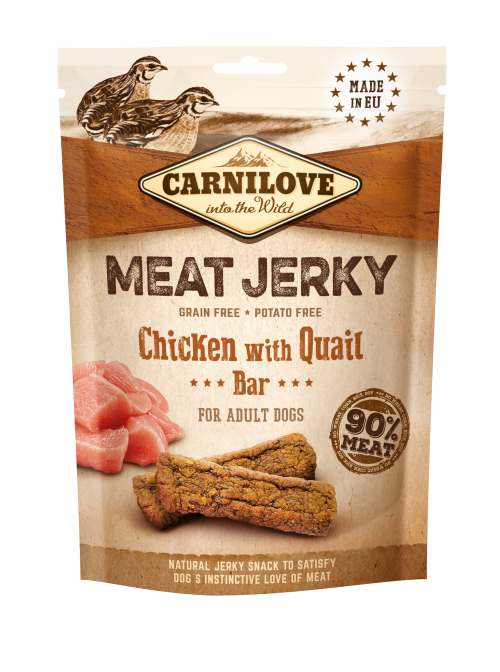 Carnilove® Σνακ για Σκύλους Meat Jerky Κοτόπουλο με Ορτύκι (μπάρα)