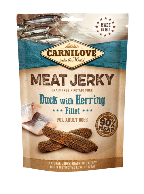 Carnilove® Σνακ για Σκύλους Meat Jerky Πάπια με Φιλέτο Ρέγγας