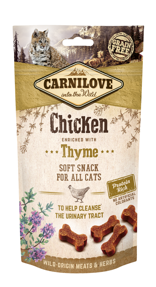 Carnilove® Σνακ για Γάτες Μαλακό. Κοτόπουλο εμπλουτισμένο με Θυμάρι
