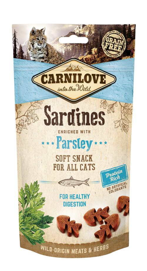 Carnilove® Σνακ για Γάτες Μαλακό. Σαρδέλες εμπλουτισμένο με Μαϊντανό