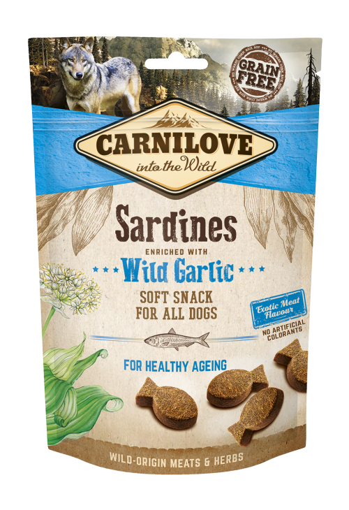 Carnilove® Σνακ για Σκύλους Μαλακό. Σαρδέλες & Άγριο Σκόρδο