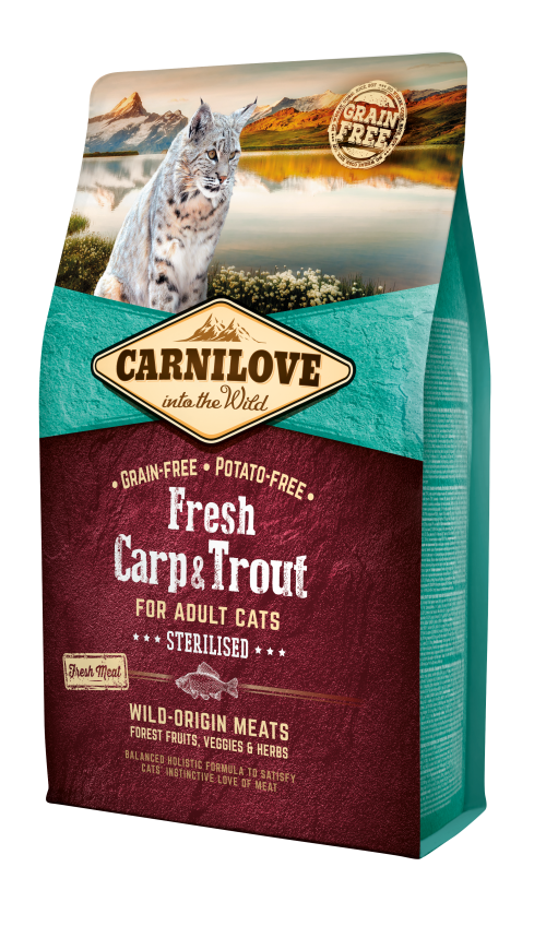 Carnilove Fresh® Ενήλικες Στειρωμένες Γάτες Κυπρίνος & Πέστροφα