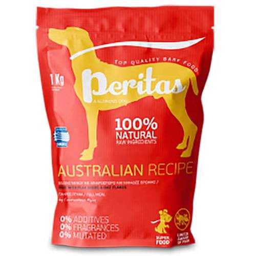 BARF Australian. Φυσική ωμή τροφή σκύλου Peritas. Μοσχάρι, Κοτόπουλο, αυγό, λαχανικά, φρούτα, βότανα
