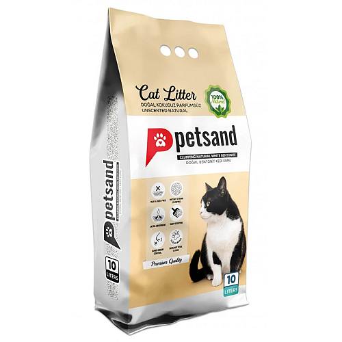 Άμμος υγιεινής Γάτας Petsand. Άοσμο. Λευκός μπεντονίτης.
