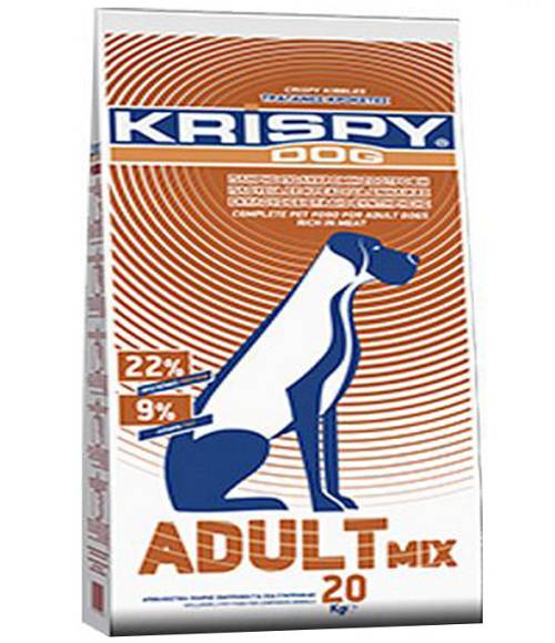 Ξηρά Τροφή Krispy Adult Dog Mix Τρίχρωμη για Ενήλικους Σκύλους