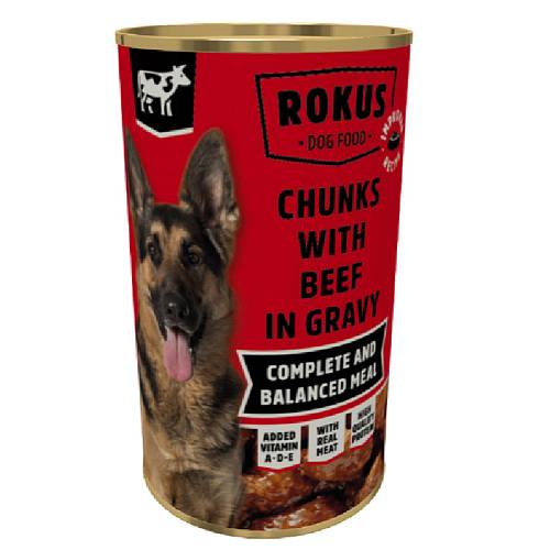 ROKUS Dog Κονσέρβα Μοσχάρι για Σκύλους 1.2kg