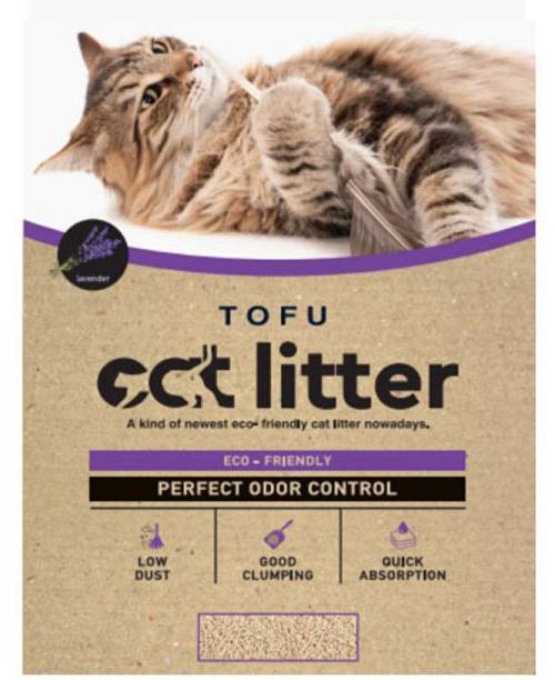 Tofu Άμμος Γάτας Λεβάντα. Οικολογική άμμος υγιεινής για όλες τις γάτες. Βιοδιασπώμενη.