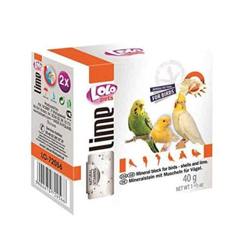 Lime Lolo Pets 40gr Κύβος Ασβεστίου με Όστρακα για τα Πτηνά