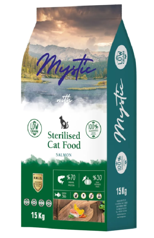 MYSTIC ADULT CAT FOOD STERILISED SALMON 1,5kg