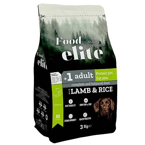 Food Elite Super Premium – Ξηρά Τροφή Σκύλου Αρνί & Ρύζι 3kg