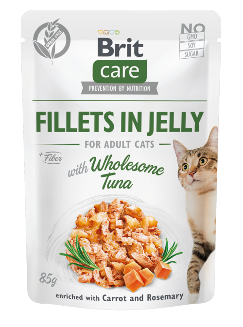 Brit Care® Cat Pouches Fillets In Jelly Tuna with Carrot & Rosemary