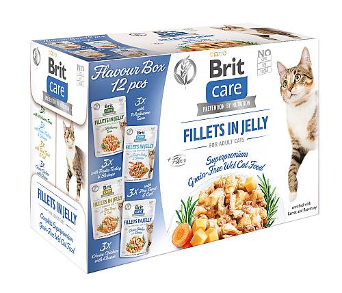 Brit Care® Cat Pouches Fillets In Jelly Flavour Box