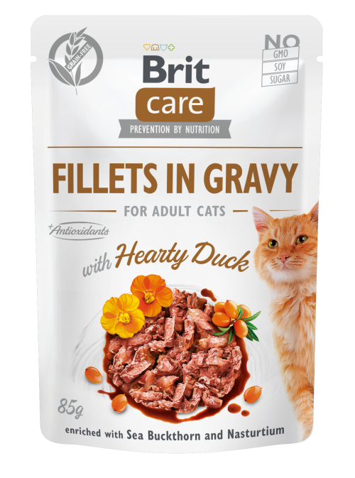 Brit Care® Cat Pouches Fillets In Gravy Duck