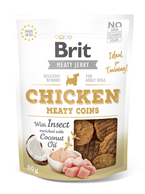 Brit® Dog Snack Jerky Meaty Coins Chicken with Insect