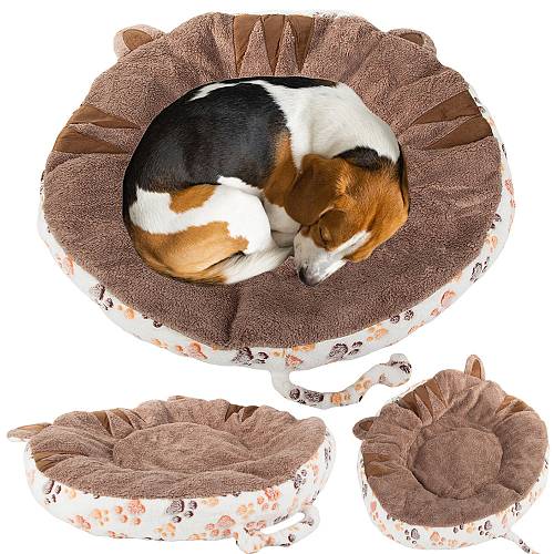Χνουδωτό, fluffy κρεβάτι σκύλου & γάτας μαλακό, ασφαλές με διάμετρο 60cm Χ 9cm ύψος