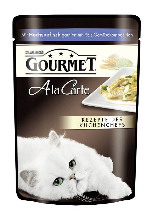 Για Γάτες Purina Gourmet a la carte Ψάρι με ρύζι, 85g σακουλάκι