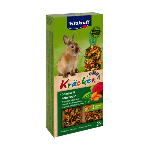 Vitakraft Rabbit Kracker τραγανές λιχουδιές τρωκτικών με λαχανικά & παντζάρια