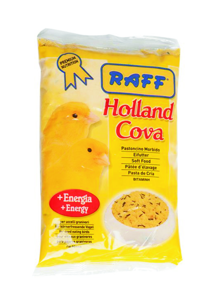 Raff αυγοτροφή holland cova κίτρινη 300gr. Μαλακή αυγοτροφή για όλα τα σποροφάγα πουλιά