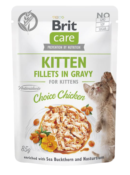 Brit Care® Cat Pouches Fillets In Gravy Kitten Chicken