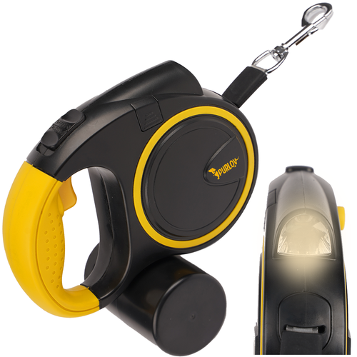 Αυτόματο Λουρί Σκύλου Purlov με Φακό LED και Μήκος 5m για Σκύλους 10–25kg